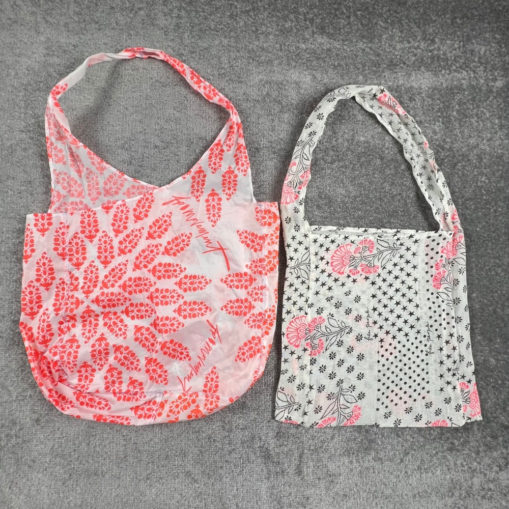 Free People FP Movement Reusable Tote Bags Set of 2 Floral Star Medallion Print